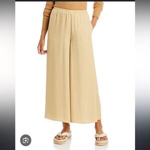 Vince Drapey Culotte Wide Leg Pull on Cropped Pants in Champagne Maiz Sz 12 NWT